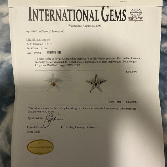 Diamond necklace - Picture 3 of 3